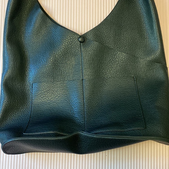 NWOT black faux leather hobo bag - Picture 2 of 6